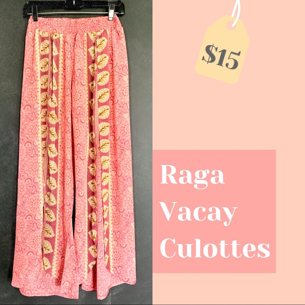 NWT Raga pink flowy culottes